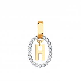 Золотая подвеска-буква Н TALANT с цирконием ПД 1160 ПД 1160 фото